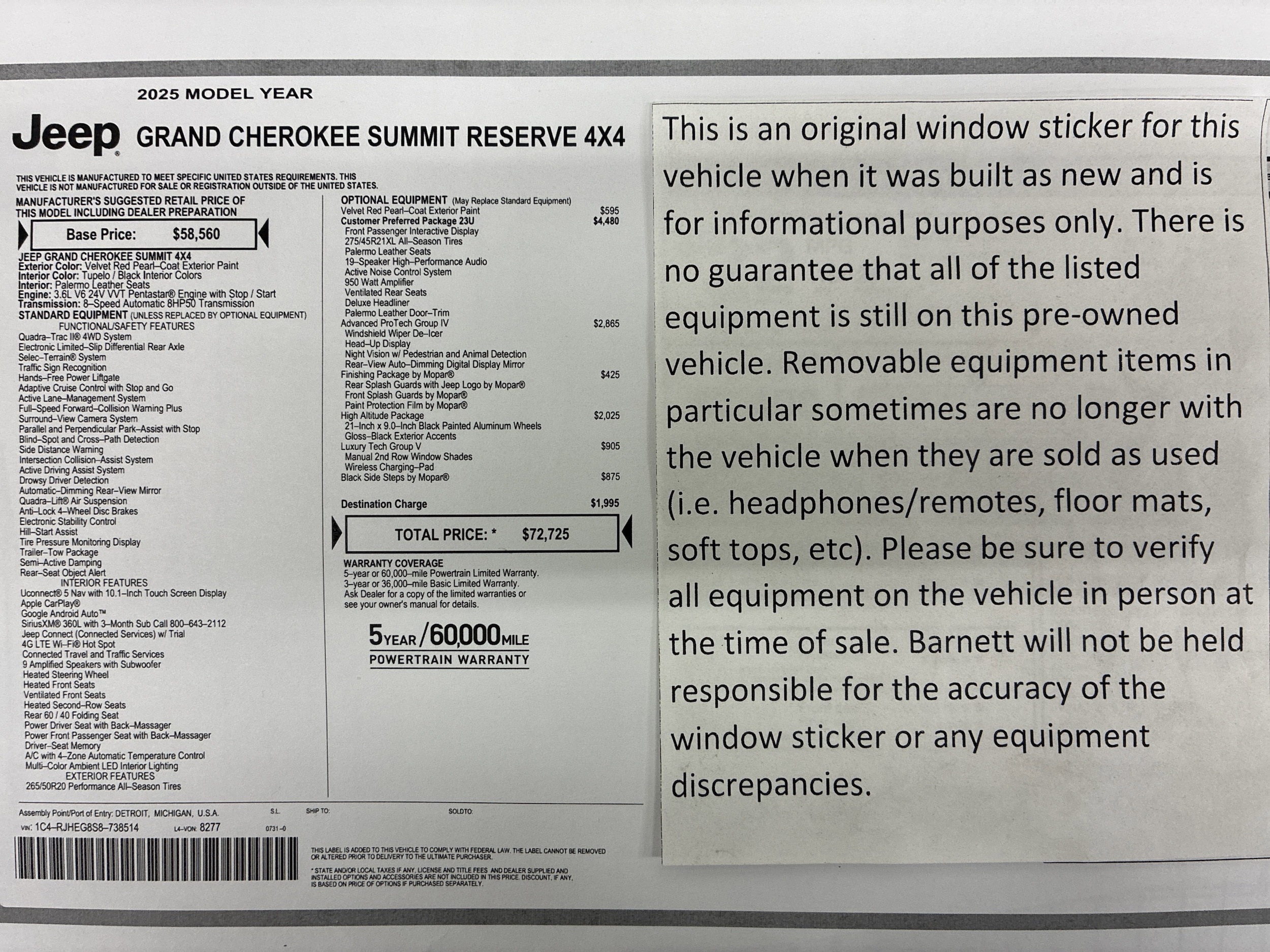 jeep grand cherokee 2025 1C4RJHEG8S8738514 image jeep grand cherokee 2025 1C4RJHEG8S8738514 image